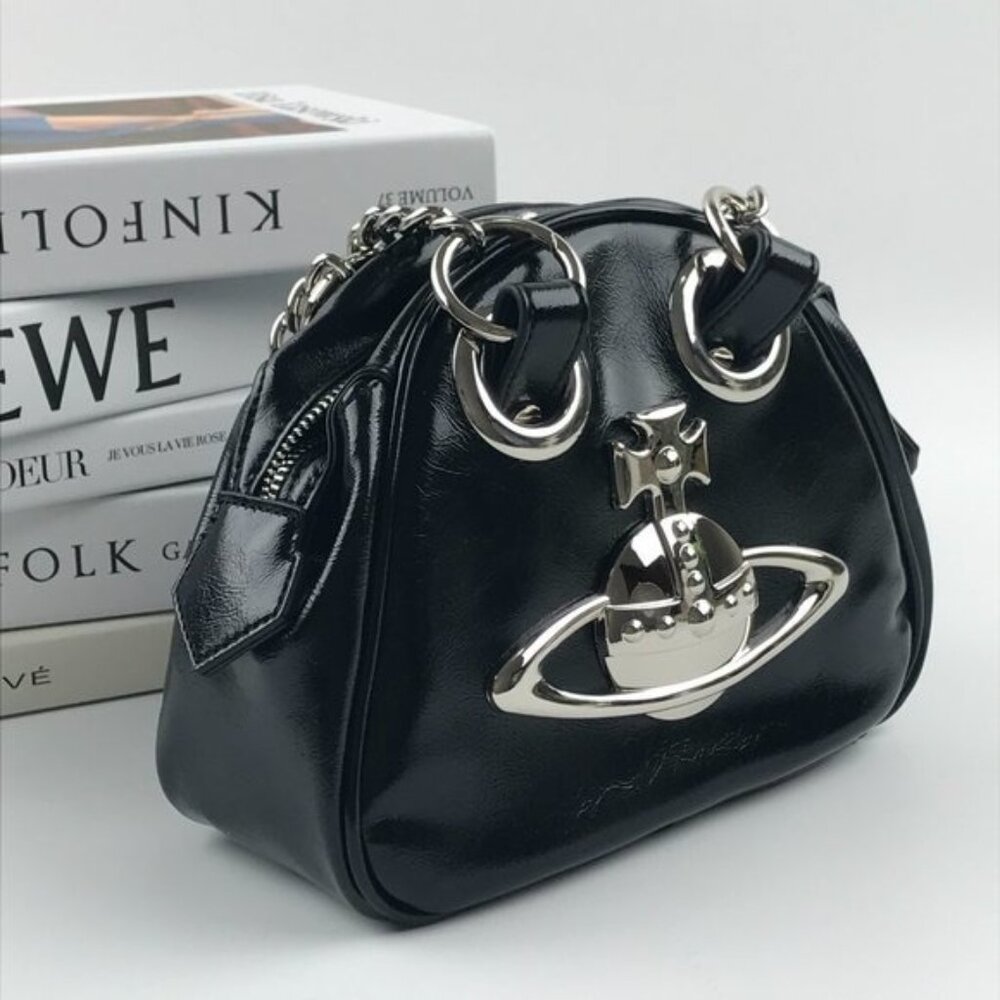 Leather Chain Shoulder Bag Vivienne Westwood - Picture 2 of 7